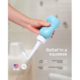 Mommy First® Peri Bottle for Postpartum Care | Upside Down Bottle for Perineal Cleansing and Recovery | Portable Bidet | Postpartum Essentials for New Moms (Blue, 12.2 OZ)