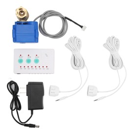 Water Leaking Sensor 1 Valve 2 Way Audible Alarm Home Overflow Detection System AC100‑240VUS Plug