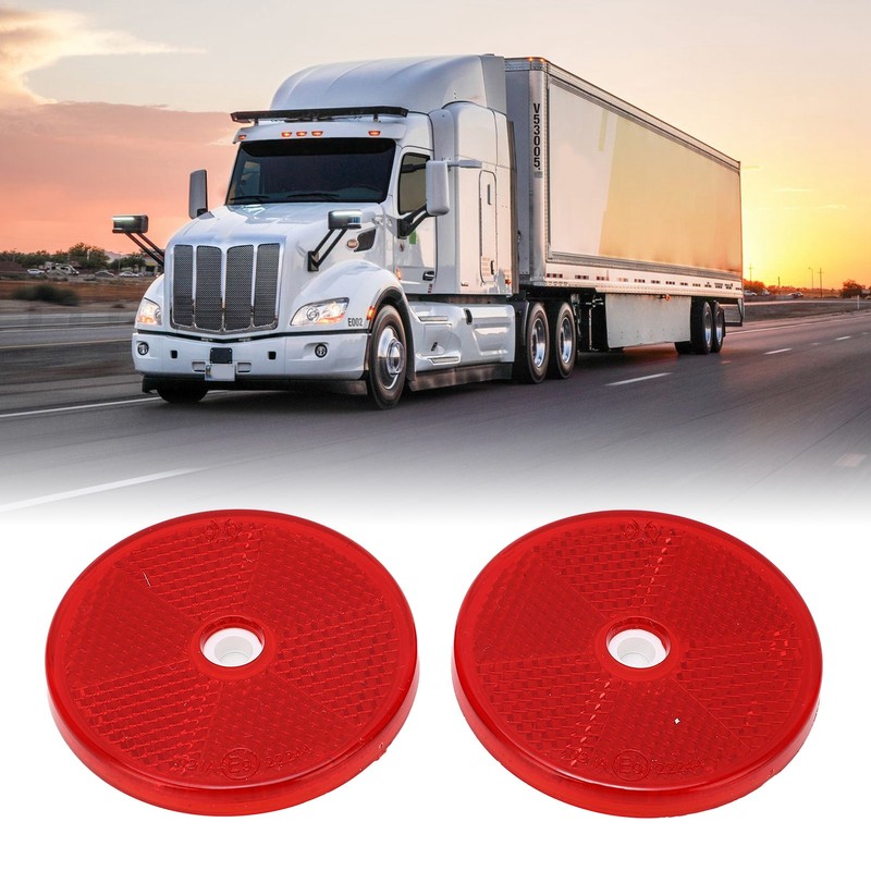 12PCs Round Reflector Red Reflective Sticker Waterproof Signal Warning for