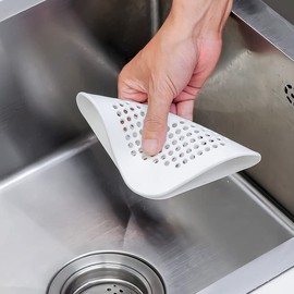 Shower Drain Hair Catcher - Silicone Square Drain Cover for Shower or Kitchen Drain - Catches Hair & Debris Without Blocking Drainage - 5.7- inch Square Drain with Suction Cups 2 Pack (Variety)