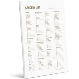 Two Tumbleweeds Grocery List Magnet Pad for Fridge - 6 x 9" - Grocery Shopping Checklist Notepad with Categories 50 Sheets