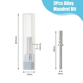 DICOSMETIC 150Pcs Professional Small Sanding Bands PVC Plastic Nail File Sanding Bands Replacement 3 Colors Sanding Drill Bit for Nails with Alloy Mandrel Bit, 50Pcs/Bag