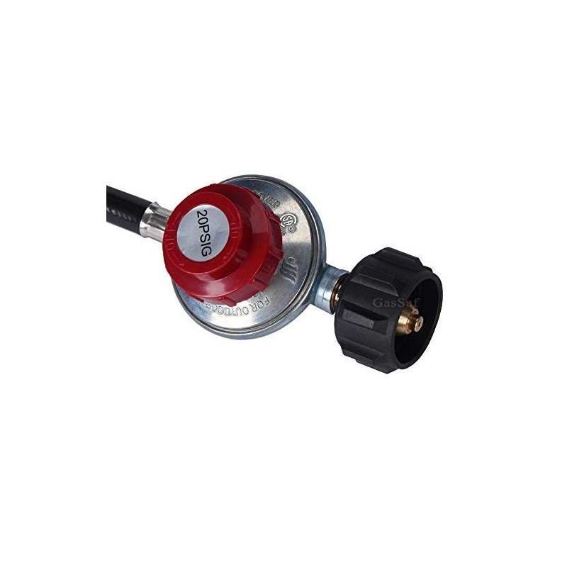 GasSaf 5FT 20 PSI Adjustable High Pressure Propane Regulator with