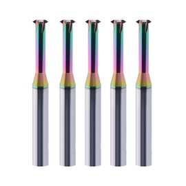 Metric Carbide Thread Milling Cutters Threading End Mills for Aluminum Thread Angle 60 Degrees CNC for Metal Working Replace Taps-(5pcs D4.8×Picth0.5-1.5)