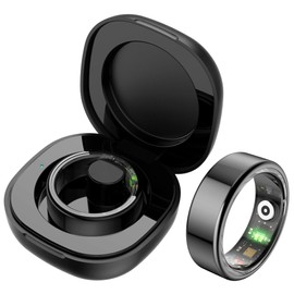 Smart Ring Heart Rate Monitor Sleep Tracker Health Ring Blood Oxygen Pedometer Calorie Step Counter Fitness Ring IP68 Waterproof Smart Rings for Men Women Fitness Tracker for iOS Android Phones