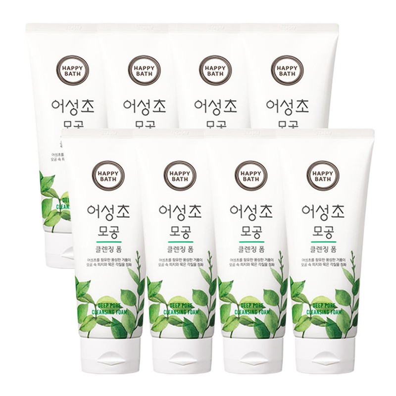 Happy Bath 해피바스 어성초 모공 클렌징폼 200ml X 8개(무.배) Happy