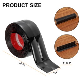 HARFINGTON Wall Molding Trim 2.4" 10 ft Flexible Caulk Strip Peel and Stick Wall Corner Protector Self Adhesive Wall Molding Strip for Wall Edge Nook Ceiling, Black