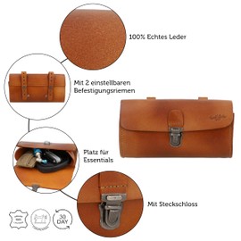 Gusti Marti Leather Saddle Bag Handlebar Bag Bicycle Bag Vintage Brown Leather