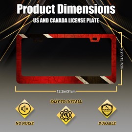 Trinidad and Tobago Flag License Plate Frame Red Black White License Plate Stainless Steel Funny Accessories Cars Decor 12.3 X 6.3 Inch Fits Standard Us Ca Vehicles with 2 Holes and Screws
