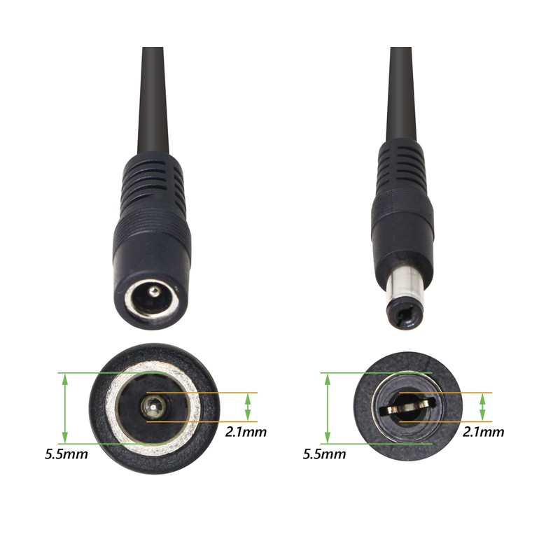 CERRXIAN 5.5/2.1MM 12V DC Power Splitter Cable 1 Male to