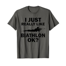 Biathlon Funny Prone Position Biathlete Shooting Skiing Gag T-Shirt