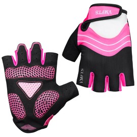 VMFTS Cycling Gloves Gel Pading Fingerless Sporting Glove for Weightlifting Racing Biking Climbing Parkour Running,Pink Medium