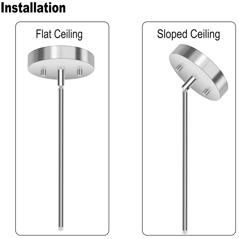 4 Pieces 12-inch M10 Threaded Extension Poles Lighting Fixture Downrods