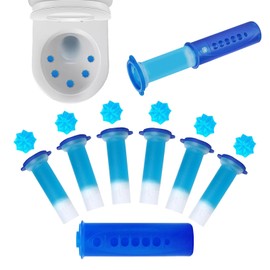 6 Packs Toilet Bowl Gel Stamp - Replacement Gel Toilet Bowl Cleaning Stamps Compatible with Scrubbing Bubbles, Stop Limescale and Rings, for Cleaning and Refreshing, 6 Pack with Dispenser