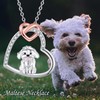 VENACOLY Maltese Gift 925 Sterling Silver Maltese Dog Necklace Maltese