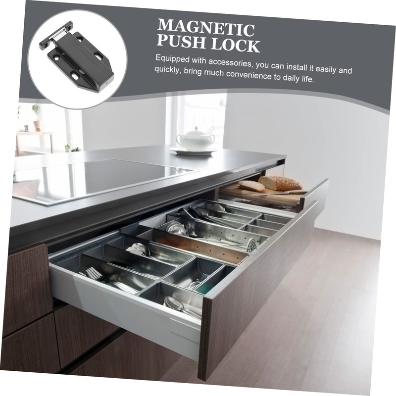 SHINEOFI 4pcs Magnetic Push Latch Touch Open Cabinet Accessory for