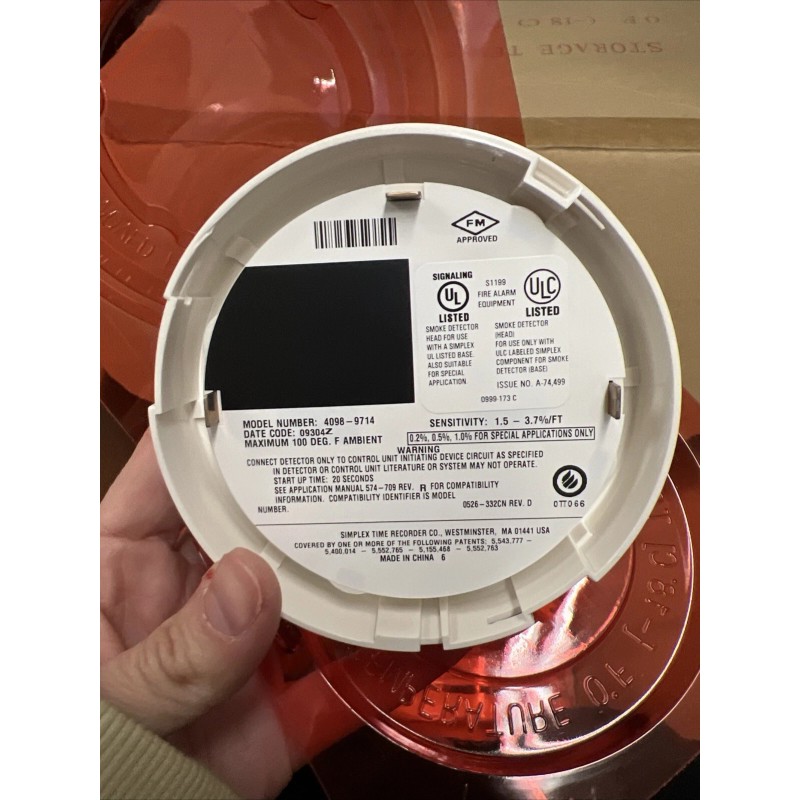 Simplex Model Number 4098-9714 Smoke Detector Sensor
