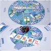TIASUSAN Blue Mahjong Learning Mat (33” x 33”) with Black