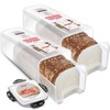 Tafura Bread Storage Container (2 Pack) with INGENIOUSLY Tray, Plastic