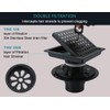 6 Inch Square Shower Drain Kit, Matte Black 304 Stainless
