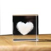 Crrezhai 3D Crystal Heart Cloud Cube 4CM Small Glass Paperweight