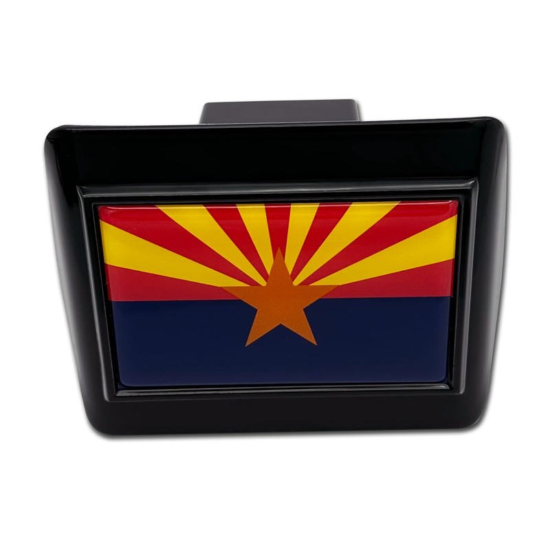 Elektroplate Arizona State Flag All Metal Black Hitch Cover for