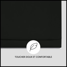 Richbond Flat Sheet 240 x 270 cm for 90 cm Beds - 100% High Quality Microfibre 90 g/m² Soft Touch - Anti-Dust Mite and Bacteria Treatment - Black