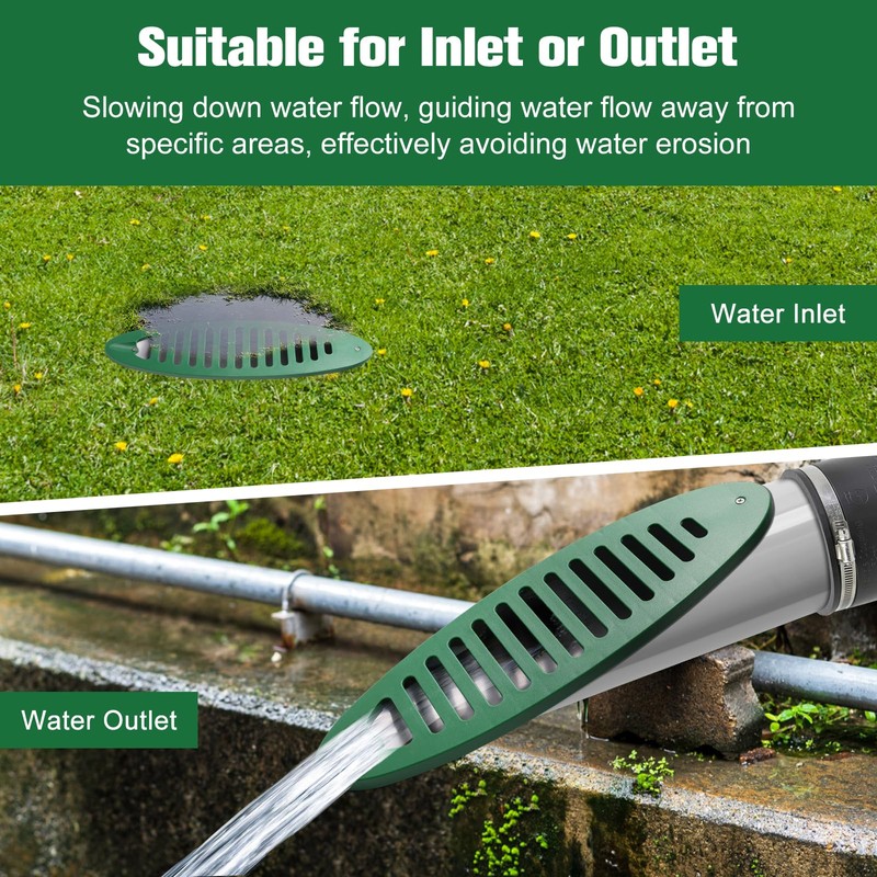 Solaradgy 4 Inch Yard Drain, Green Angled Drainage Grate for