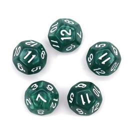 DollaTek 40pcs Count Assorted Pack of 12 Sided Dice - Multi Colored Assortment of D12 Polyhedral Dice (8 Colors ，5pcs for 1 color