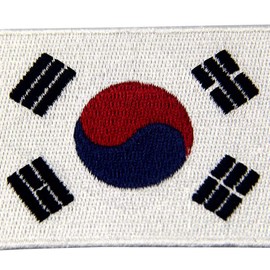 South Korea State Flag Embroidered Korean State Emblem Iron on Sew On Patches