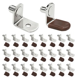 1/4 inch Shelf Pegs for Shelves Cabinet Shelf Support Ppegs Metal Shelving Pins for Bookshelf Furniture Kitchen Closet Heavy Duty Pegs Bracket for Sshelves in Cabinet L-Shaped Metal Shelf Clips 30Pcs
