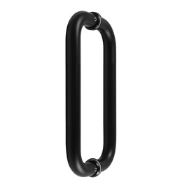 Rackickyer Back to Back Frameless Glass Shower Door Pulls, Fits 6-12mm(1/4"-1/2") Thickness Glass Doors, 8 Inch Mounting Hole Distance, Matte Black 304 Stainless Steel Door Handles for Bathroom