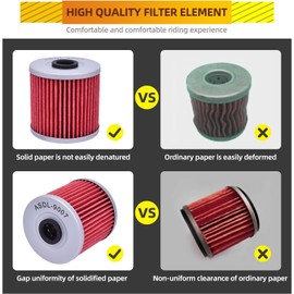 4 PCS 123 Oil Filter 16099-004 for Kawasaki KLF250 Bayou 250 KL250 KLR650 KL650 KLF220 Ba-you 220 KLF300 Ba-you 2X4 300 KSF250 Mojave 250 KN-123 HF123