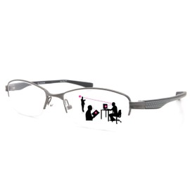 Sightline T611 Progressive Multifocus Reading Glasses For Men and Women Lightweight XL Wide Fit Premium Frame Grey 3.00
