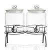 Double Glass Drink Dispenser with Stand - 1 Gallon Large