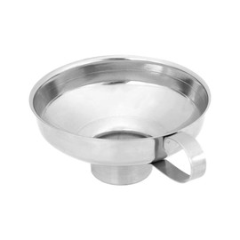 Stainless Steel Canning Funnel 15cm Wide Kitchen Funnel with Handle for Liquids, Oil, Jam and Beans, Silver