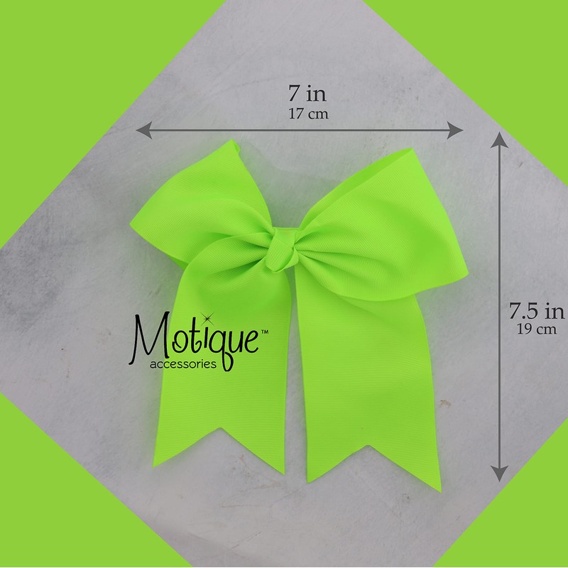 Jumbo Bow Clip with Tails (Neon Green)