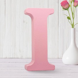 AOCEAN 6 Inch Pink Wood Letters Unfinished Wooden Letters for Wall MAGA Decorative Standing Letters Slices Sign Board for Crafts Christmas Decoration Home Party Projects (I)
