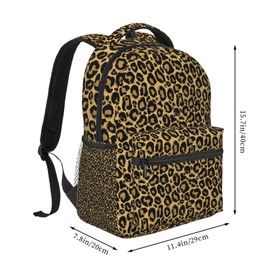 Fiokroo Brown Leopard Print Backpack School Bag For Students Teens Men Women Laptop Backpacks Travel Daypack Bag With Multiple Pockets
