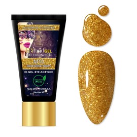 HYBA Masquerade Hybrid Gel Polish, 30ml Tube (Gold Glitter Glam) M10