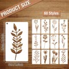 OPUHOHR 60PCS Flower Leaf Stencils for Crafts, Small Painting Stencils,