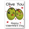 Second Ave Funny Cute Olive You Pun Valentine's Day Card