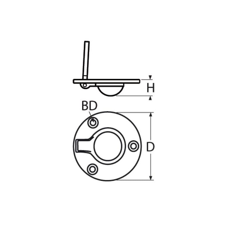 ARBO-INOX Floor Lifter Round Investment Cast Polished Stainless Steel A4