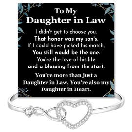 To My Beautiful Daughter In Law Bracelet From Mother-In-Law, Daughter In Law Birthday Gifts, Infinity Star Heart Bracelet For Her With Heartfelt Message Card & Elegant Box, Bonus Daughters Bracelets