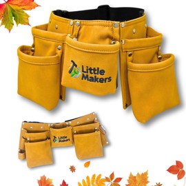 Little Makers Children's Tool Belt - Adjustable Belt with Tool Pockets for Children from 4 Years - Robust Accessories for Small DIY - Ideal for Crafts, Garden & DIY