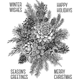 Stampers Anonymous Tim Holtz Cling Stamps 7"X8.5"-Glorious Gatherings W/Gridblock, Red