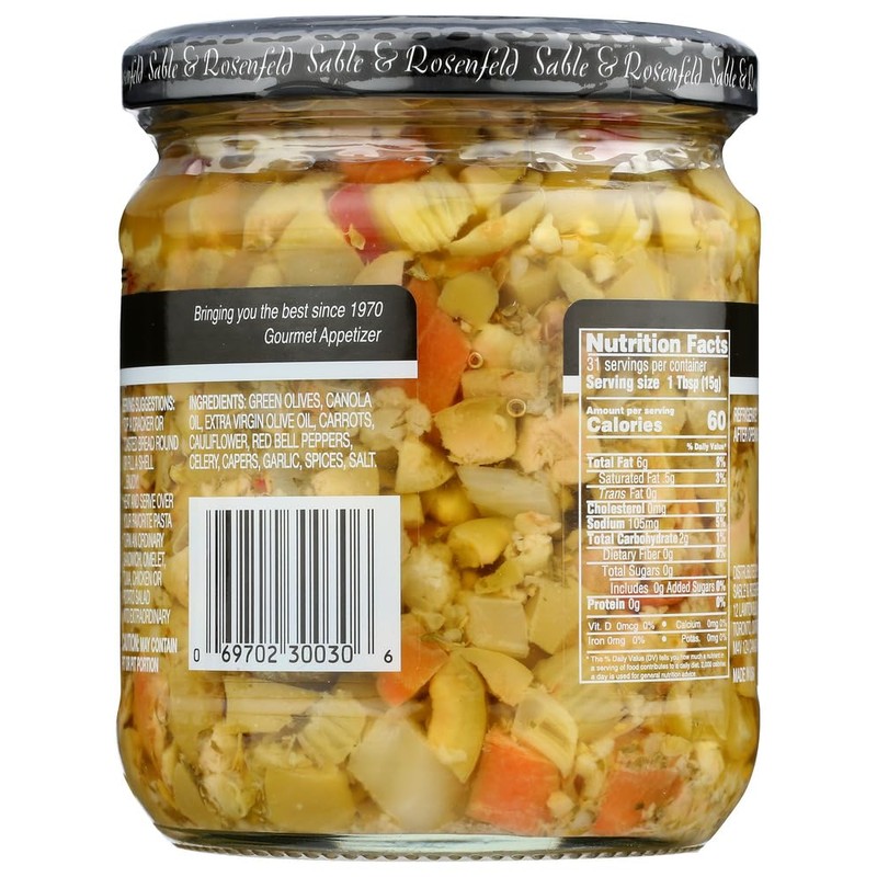 Sable and Rosenfeld Mediterranean Olive Bruschetta, 16 Ounce (Pack of