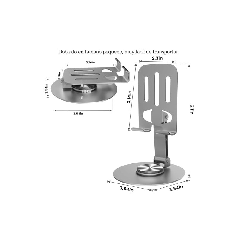 Soporte para Celular, Ajustable Base para Celular (Gris)
