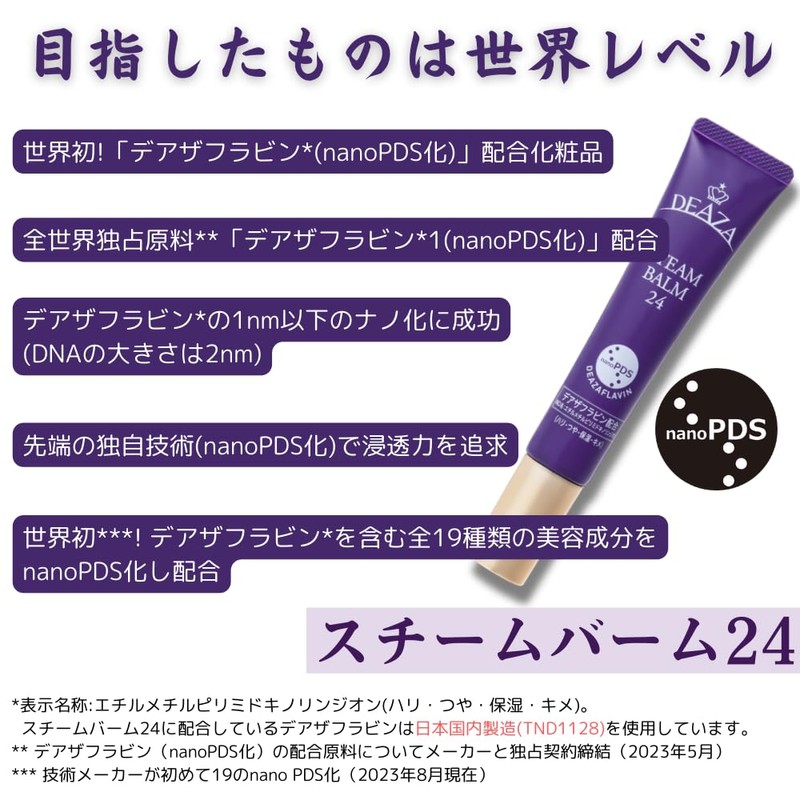 DEAZA TND1128 NanoPDS Steam Balm 24 Dazaflavin Formulated Cosmetics, Made