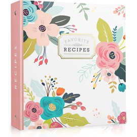 Recipe Binder 3 Ring Organizer Blank Recipe Book 8.5x11 Full-Page with Clear Protective Sleeves, Dividers, Plastic Page Protectors Recipe Book to Write in Your own Recipes